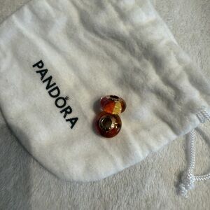 Pandora Red and Orange Glass Charms